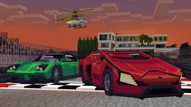 Screenshot of the Minecraft Bedrock Marketplace product Supercars created by Shapescape.