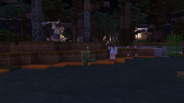 Screenshot of the Minecraft Bedrock Marketplace product Swamp Monster Mansion created by Shapescape.
