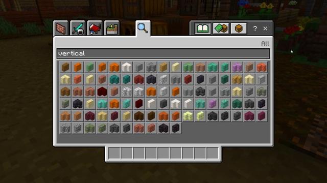 Screenshot of the Minecraft Bedrock Marketplace product Vertical Slabs created by Shapescape.