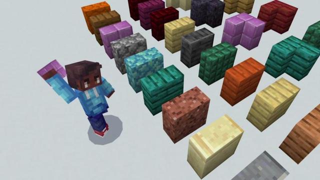 Screenshot of the Minecraft Bedrock Marketplace product Vertical Slabs created by Shapescape.