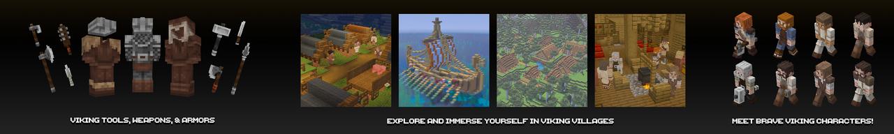 Panorama of the Minecraft Bedrock Marketplace product Vikings created by Shapescape.