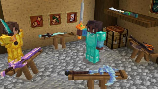 Screenshot of the Minecraft Bedrock Marketplace product Weapons Expansion Fantasy created by Shapescape.