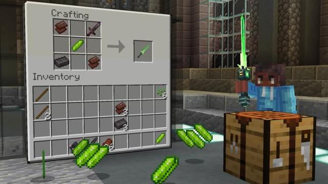 Screenshot of the Minecraft Bedrock Marketplace product Weapons Expansion SCI-FI created by Shapescape.