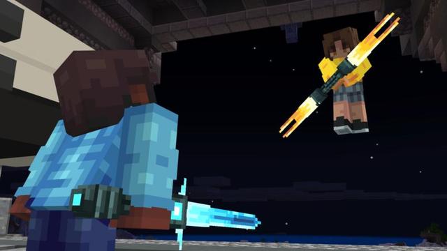 Screenshot of the Minecraft Bedrock Marketplace product Weapons Expansion SCI-FI created by Shapescape.