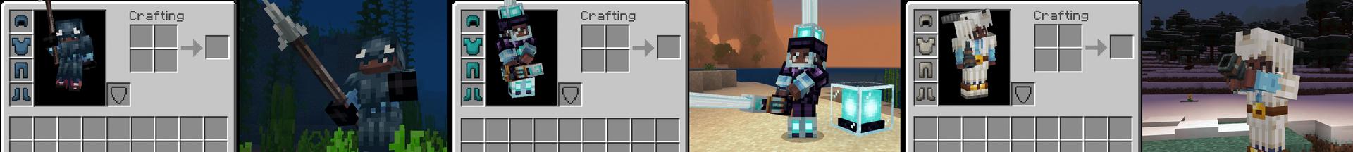 Panorama of the Minecraft Bedrock Marketplace product WEAPONS + ARMOR Expansion created by Shapescape.