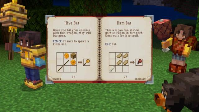 Screenshot of the Minecraft Bedrock Marketplace product WEAPONS + ARMOR Expansion created by Shapescape.
