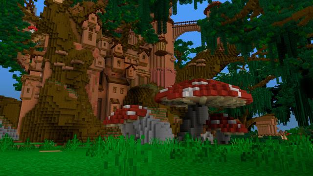 Screenshot of the Minecraft Bedrock Marketplace product Woodville created by Shapescape.