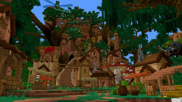 Screenshot of the Minecraft Bedrock Marketplace product Woodville created by Shapescape.