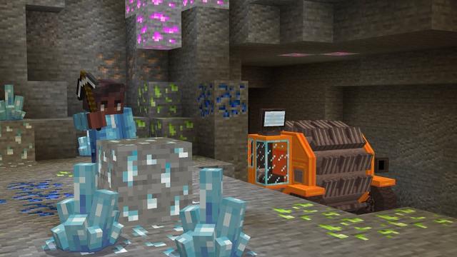 Screenshot of the Minecraft Bedrock Marketplace product World of Mining created by Shapescape.