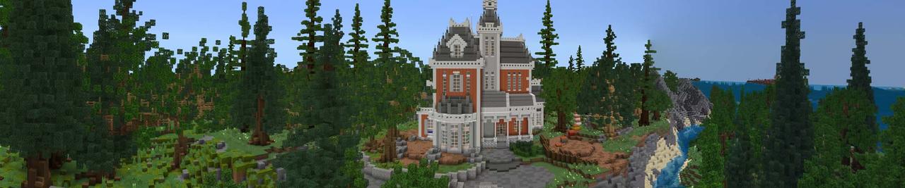 Panorama of the Minecraft Bedrock Marketplace product Hide & Seek: Luxury Mansion created by ShapeStudio.