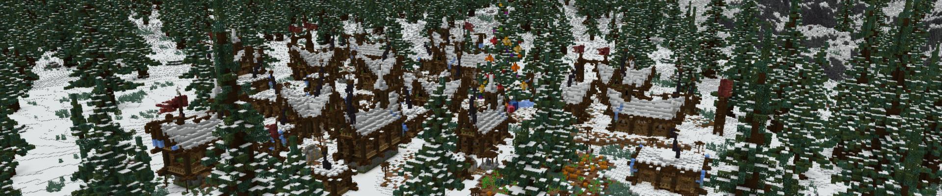 Panorama of the Minecraft Bedrock Marketplace product Winter Village created by ShapeStudio.