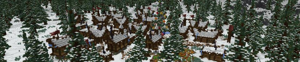 Panorama of the Minecraft Bedrock Marketplace product Winter Village created by ShapeStudio.