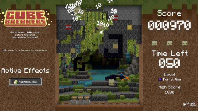 Screenshot of the Minecraft Bedrock Marketplace product Cube Breakers created by Simply Brilliant.