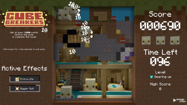 Screenshot of the Minecraft Bedrock Marketplace product Cube Breakers created by Simply Brilliant.