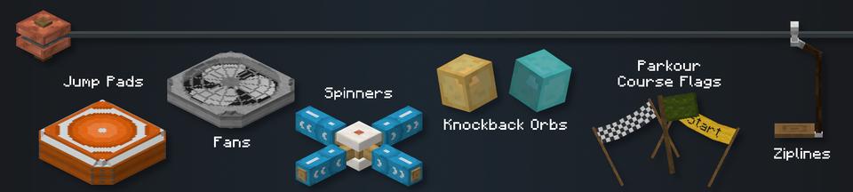 Panorama of the Minecraft Bedrock Marketplace product Parkour Mechanics created by Skilendarz.
