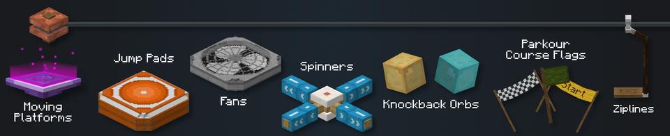 Panorama of the Minecraft Bedrock Marketplace product Parkour Mechanics created by Skilendarz.