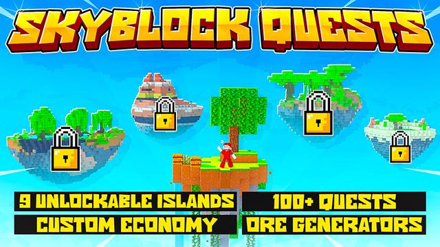 Thumbnail of the Minecraft Bedrock Marketplace product Skyblock Quests created by Skilendarz.