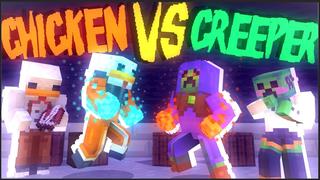 Thumbnail of the Minecraft Bedrock Marketplace product Chicken Vs Creeper created by Snail Studios.