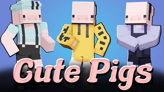 Thumbnail of the Minecraft Bedrock Marketplace product Cute Pigs created by Snail Studios.
