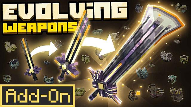 Thumbnail of the Minecraft Bedrock Marketplace product Evolving Weapons Add-On created by Snail Studios.