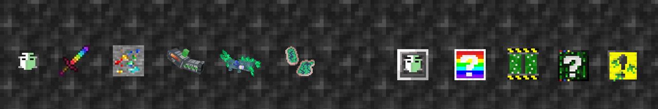 Panorama of the Minecraft Bedrock Marketplace product Hacker Lucky Blocks created by Snail Studios.