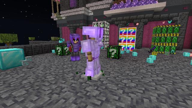 Screenshot of the Minecraft Bedrock Marketplace product Hacker Lucky Blocks created by Snail Studios.