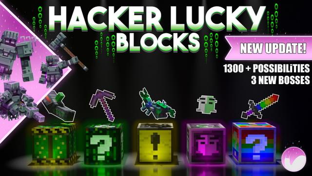 Thumbnail of the Minecraft Bedrock Marketplace product Hacker Lucky Blocks created by Snail Studios.
