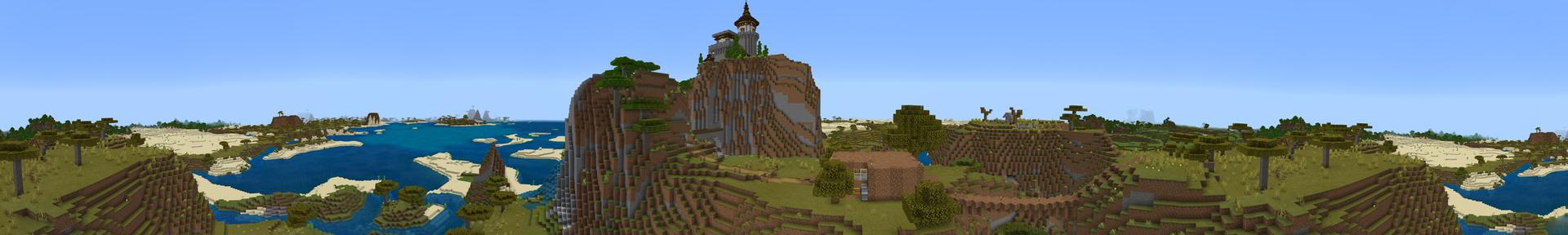 Panorama of the Minecraft Bedrock Marketplace product Noob VS Pro: Secret Bases created by Snail Studios.