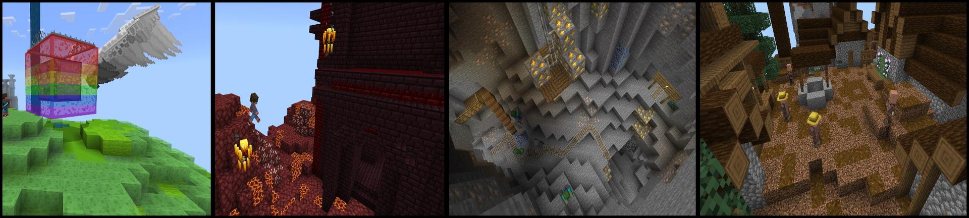 Panorama of the Minecraft Bedrock Marketplace product One Block: Chunks created by Snail Studios.