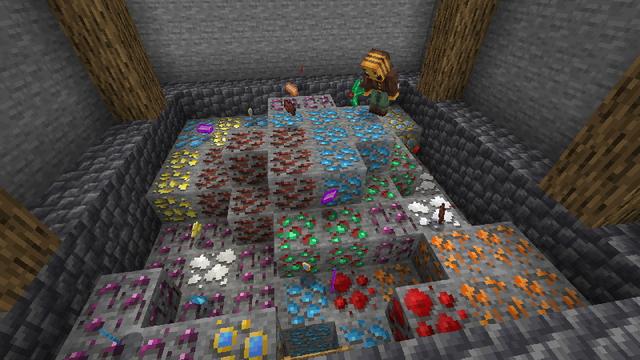 Screenshot of the Minecraft Bedrock Marketplace product Ore + created by Snail Studios.