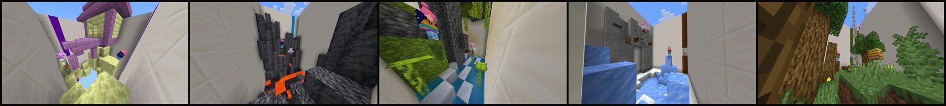 Panorama of the Minecraft Bedrock Marketplace product Parkour 100 created by Snail Studios.