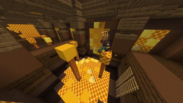 Screenshot of the Minecraft Bedrock Marketplace product Parkour Dungeons created by Snail Studios.