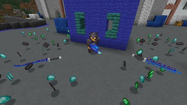 Screenshot of the Minecraft Bedrock Marketplace product Red vs Blue: Hacker bases created by Snail Studios.