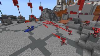 Screenshot of the Minecraft Bedrock Marketplace product Red Vs Blue Lucky Blocks created by Snail Studios.