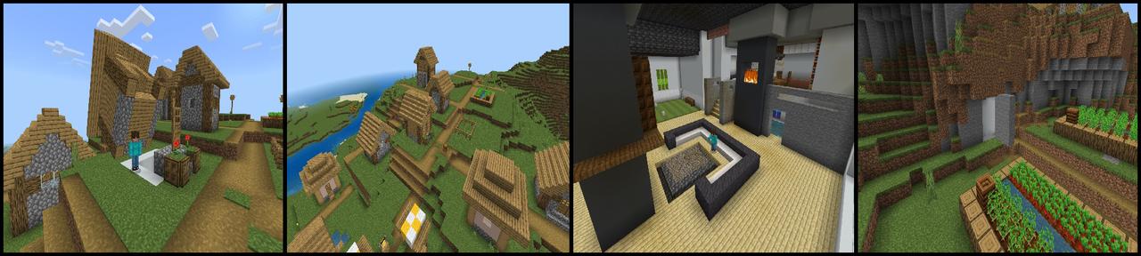 Panorama of the Minecraft Bedrock Marketplace product Secret Village Bunker created by Snail Studios.