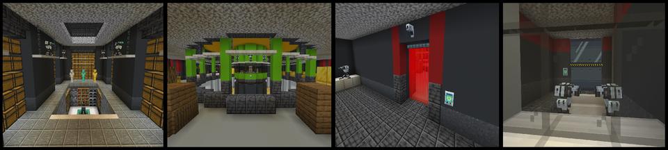 Panorama of the Minecraft Bedrock Marketplace product Security Bunker created by Snail Studios.