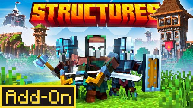 Thumbnail of the Minecraft Bedrock Marketplace product Structures Add-On created by Snail Studios.