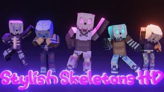 Thumbnail of the Minecraft Bedrock Marketplace product Stylish Skeletons HD created by Snail Studios.