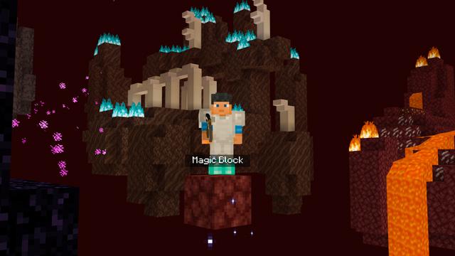 Screenshot of the Minecraft Bedrock Marketplace product ONE BLOCK SKYBLOCK created by SNDBX.
