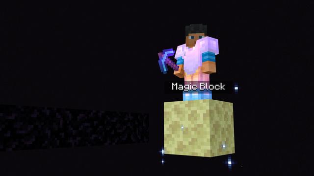 Screenshot of the Minecraft Bedrock Marketplace product ONE BLOCK SKYBLOCK created by SNDBX.