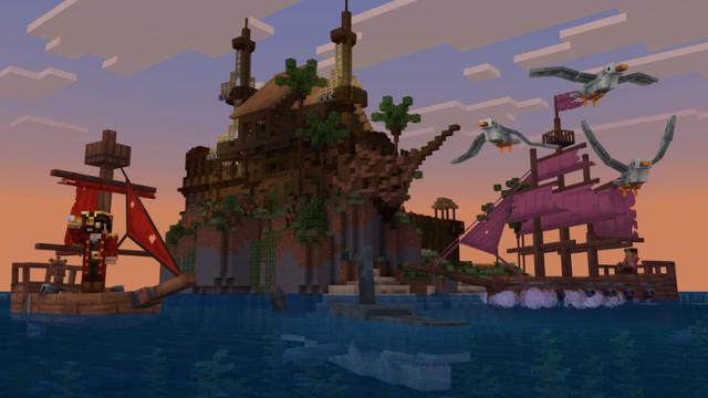 Screenshot of the Minecraft Bedrock Marketplace product Pirates Add-On created by SNDBX.