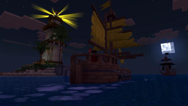 Screenshot of the Minecraft Bedrock Marketplace product Pirates Add-On created by SNDBX.