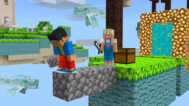 Screenshot of the Minecraft Bedrock Marketplace product Skyblock | 5 Dimensions created by SNDBX.