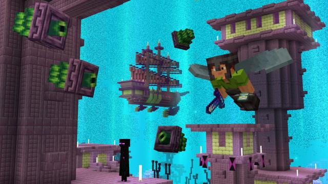 Screenshot of the Minecraft Bedrock Marketplace product THE END Add-On created by SNDBX.