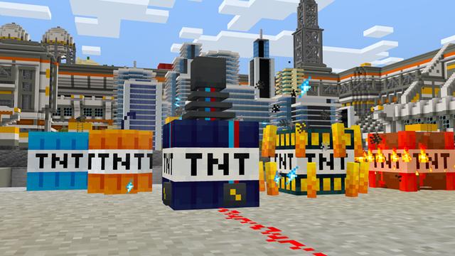 Screenshot of the Minecraft Bedrock Marketplace product TNT EXPANSION PACK created by SNDBX.