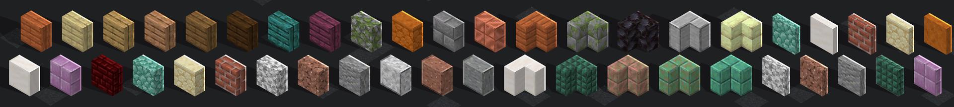 Panorama of the Minecraft Bedrock Marketplace product Vertical Slabs created by SNDBX.