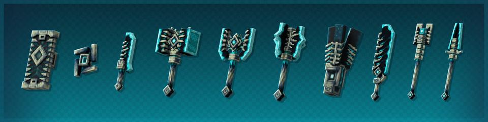 Panorama of the Minecraft Bedrock Marketplace product WARDEN WEAPONS Add-On created by SNDBX.