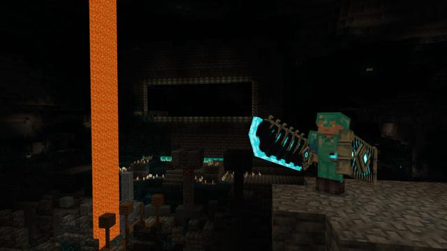 Screenshot of the Minecraft Bedrock Marketplace product WARDEN WEAPONS Add-On created by SNDBX.