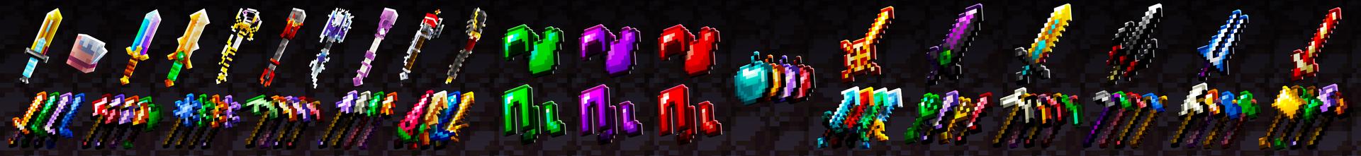 Panorama of the Minecraft Bedrock Marketplace product Weapons created by SNDBX.