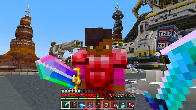 Screenshot of the Minecraft Bedrock Marketplace product Weapons created by SNDBX.